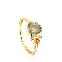 Золотое кольцо Virtual Garden с камнями