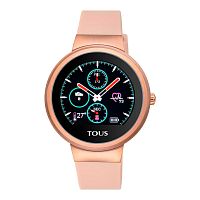 Фитнес-часы TOUS Rond Touch из стали с розовым ионным напылением со сменным силиконовым ремешком