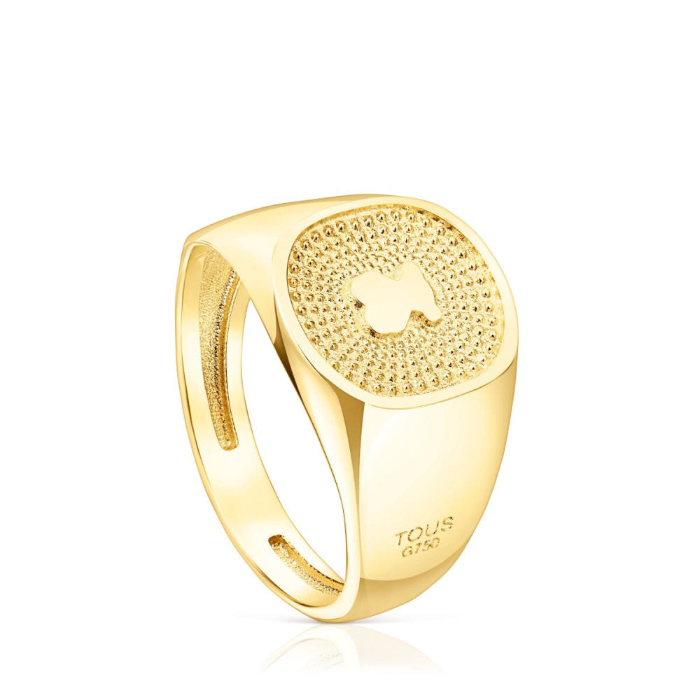 Золотое кольцо Oursin Signet фото 2