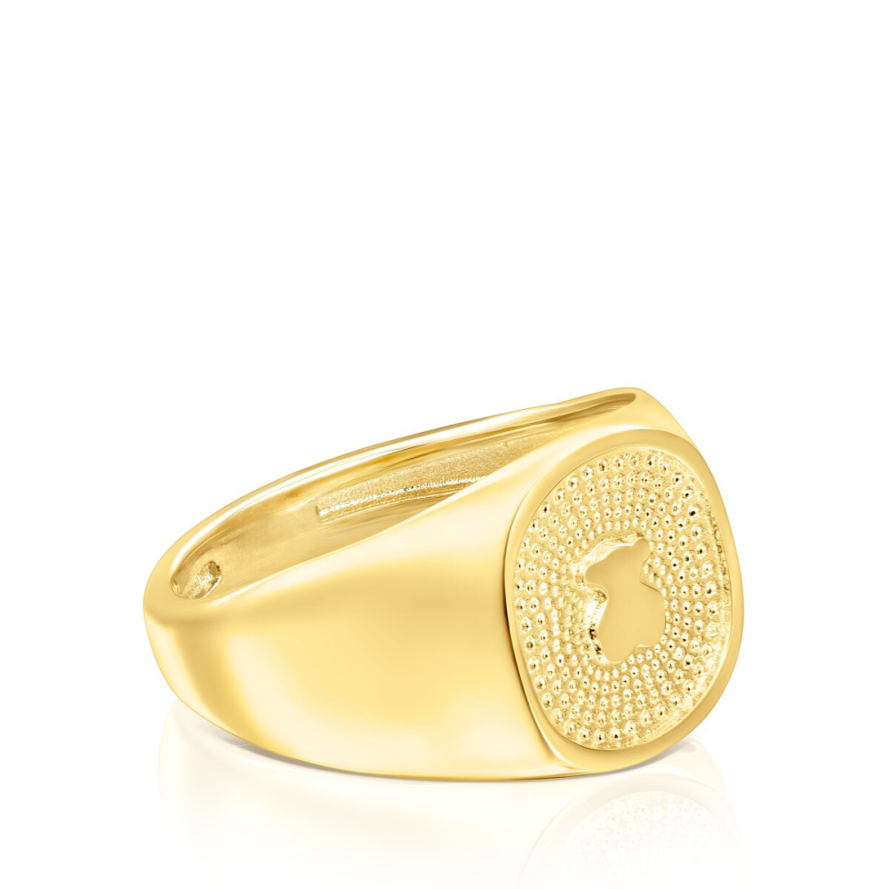 Золотое кольцо Oursin Signet фото 3