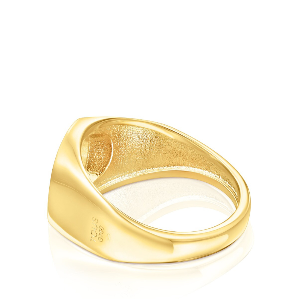 Золотое кольцо Oursin Signet фото 4