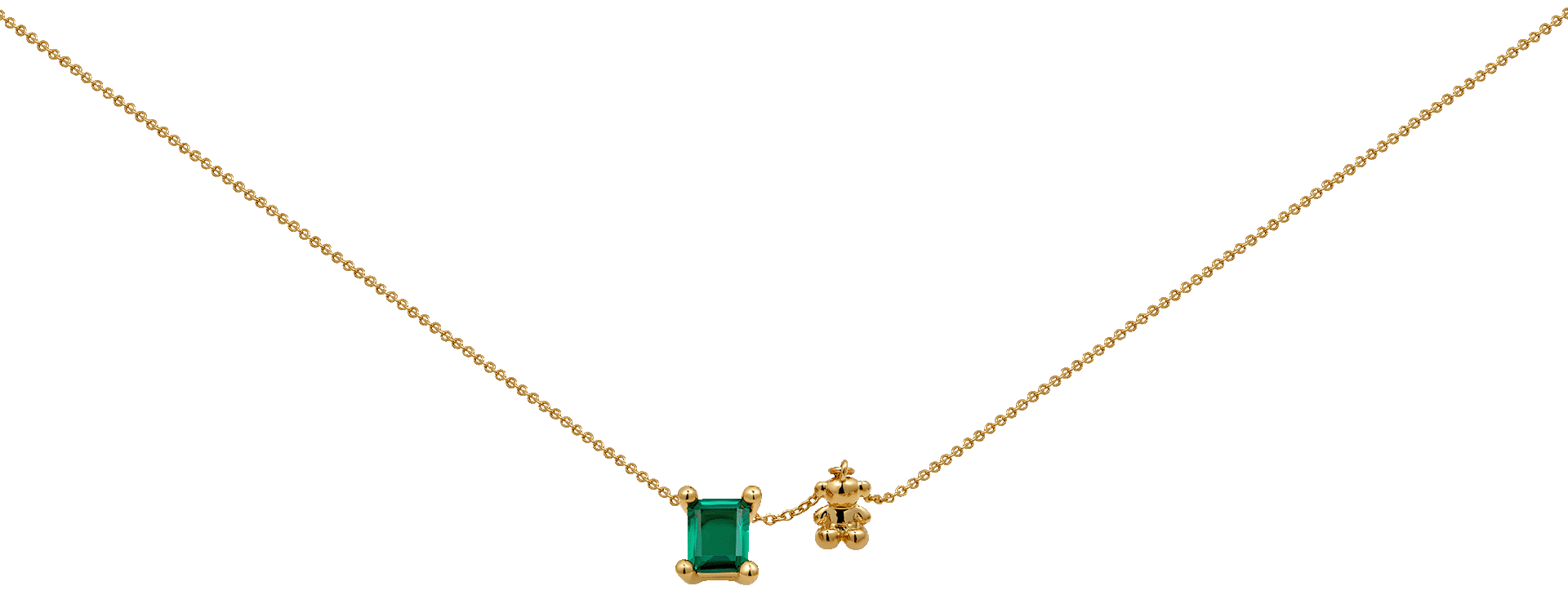 Necklace with emerald