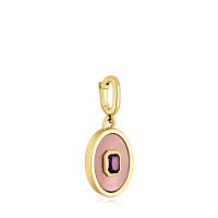 Кулон Medallions из вермеля с перламутром и аметистом