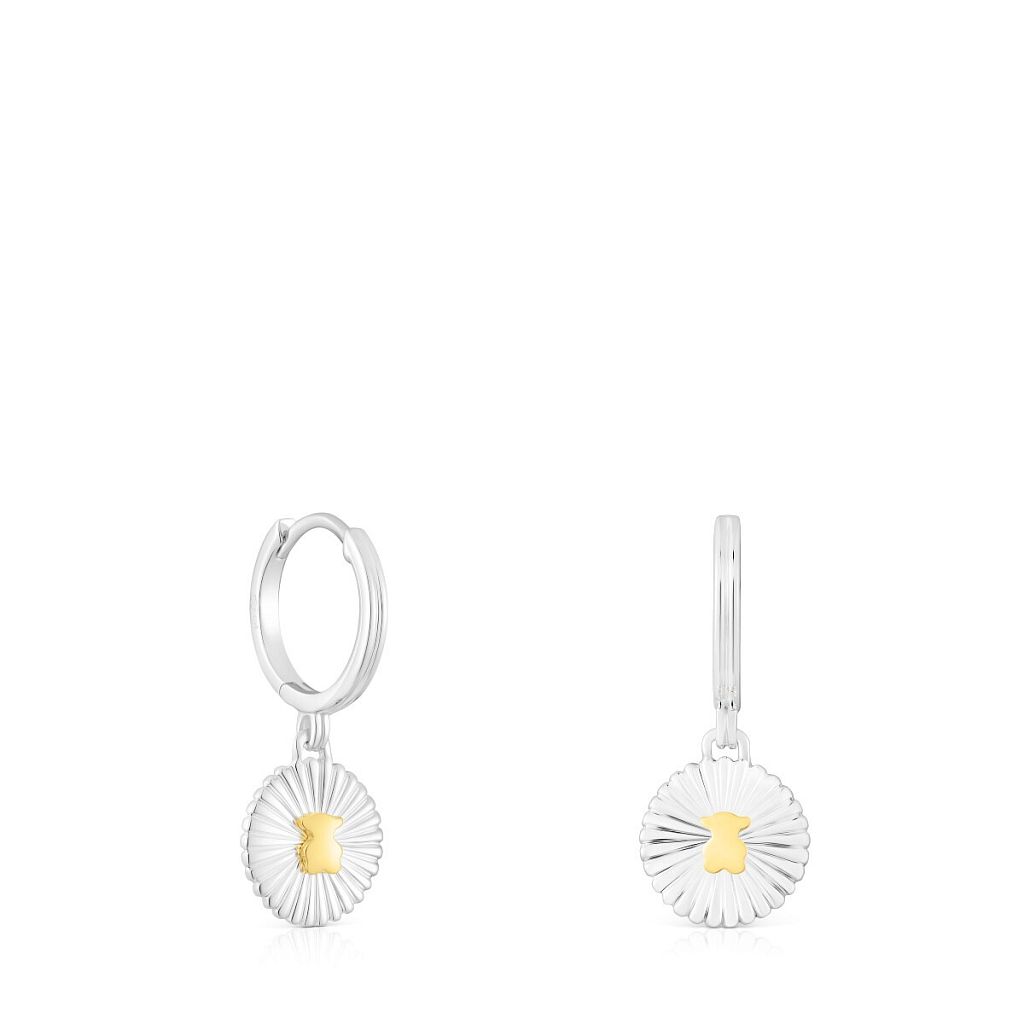 Серьги-кольца Iris Motif из серебра с вермелем