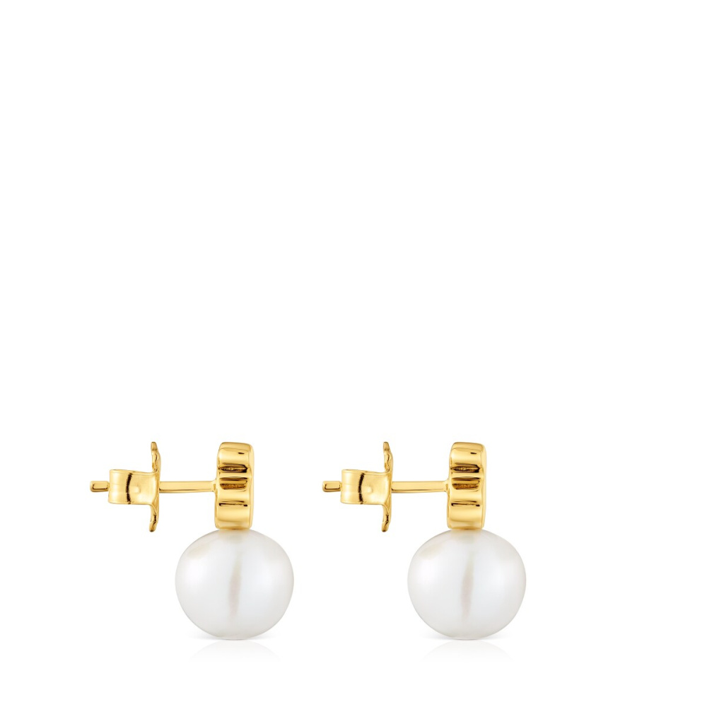 Серьги из вермеля с жемчугом фото 3