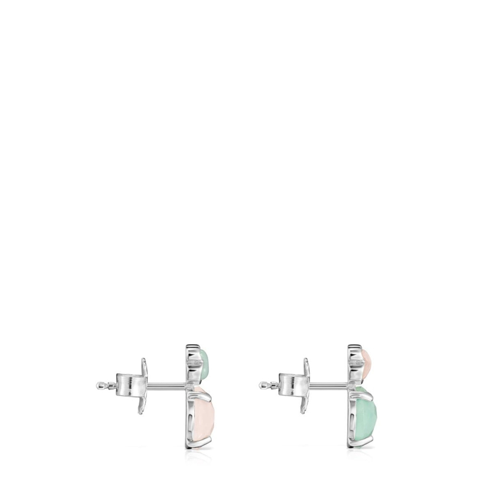 Серебряные серьги TOUS Mini Color с амазонитом и розовым кварцем фото 3
