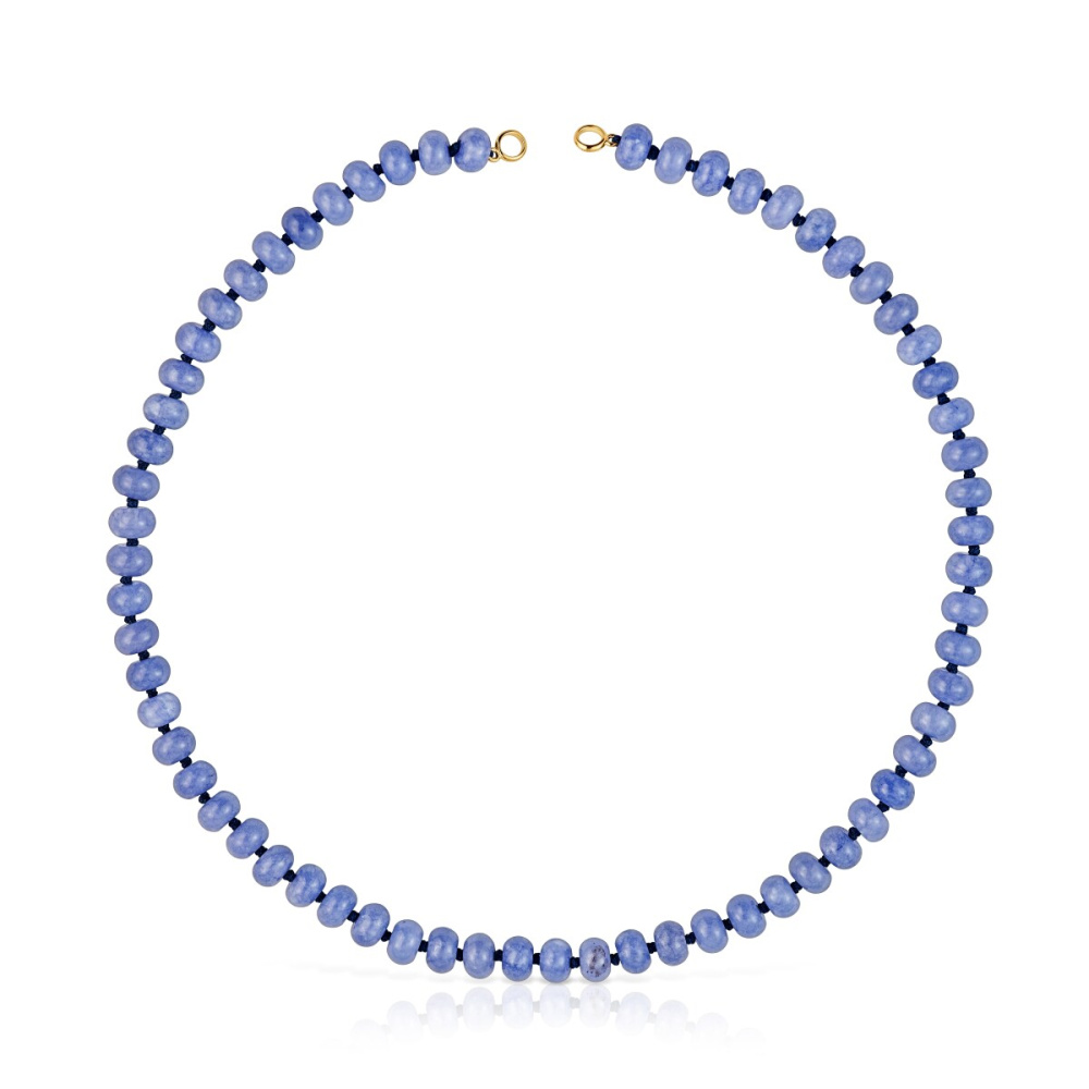 Ожерелье Hold Oval из вермеля с голубым кварцем фото 2