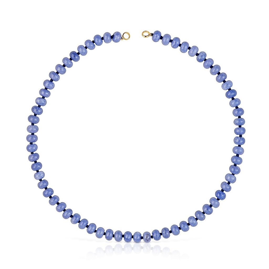 Ожерелье Hold Oval из вермеля с голубым кварцем