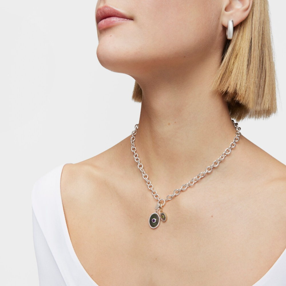 Кулон Medallions из серебра с перламутром, топазами и аметистом  фото 3