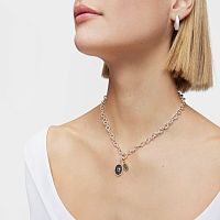Кулон Medallions из серебра с перламутром, топазами и аметистом 