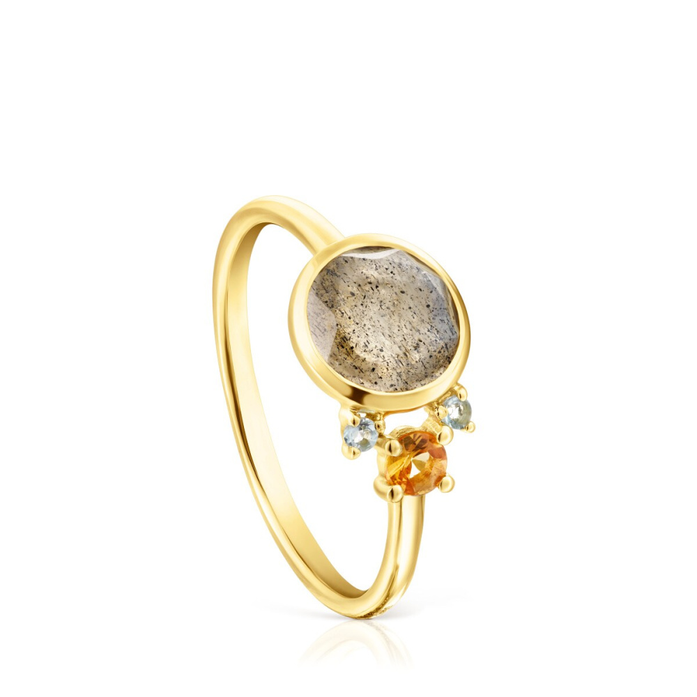 Золотое кольцо Virtual Garden с камнями фото 2