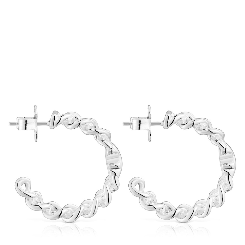Серьги-креолы Bold Motif из серебра фото 3