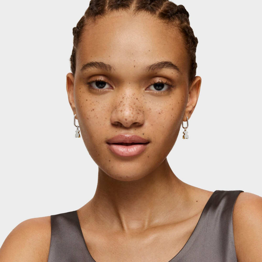 Серьги-кольца из серебра и вермеля фото 5