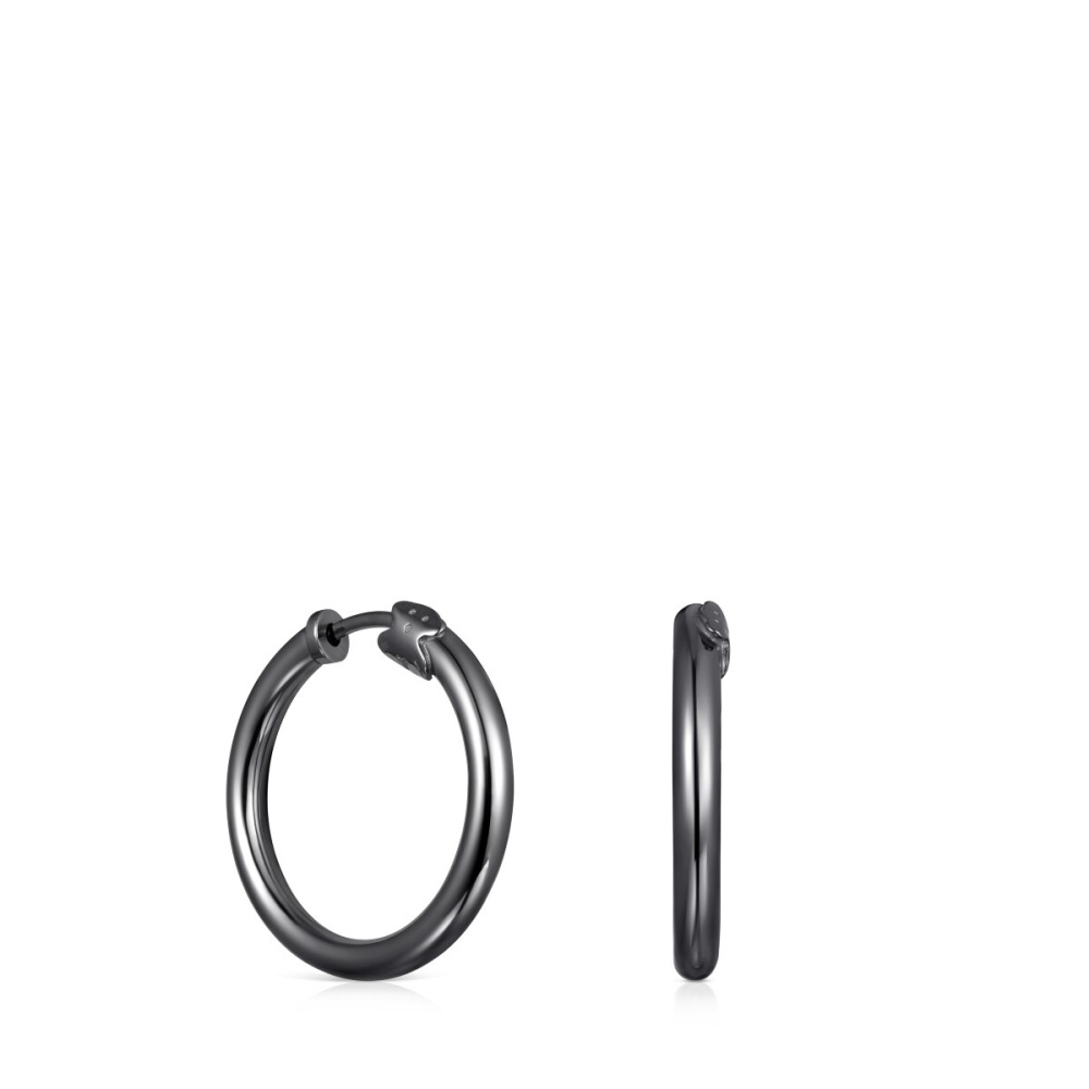Серьги Basics из темного серебра фото 2