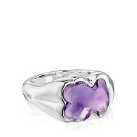 Кольцо Bold Motif из серебра с аметистом