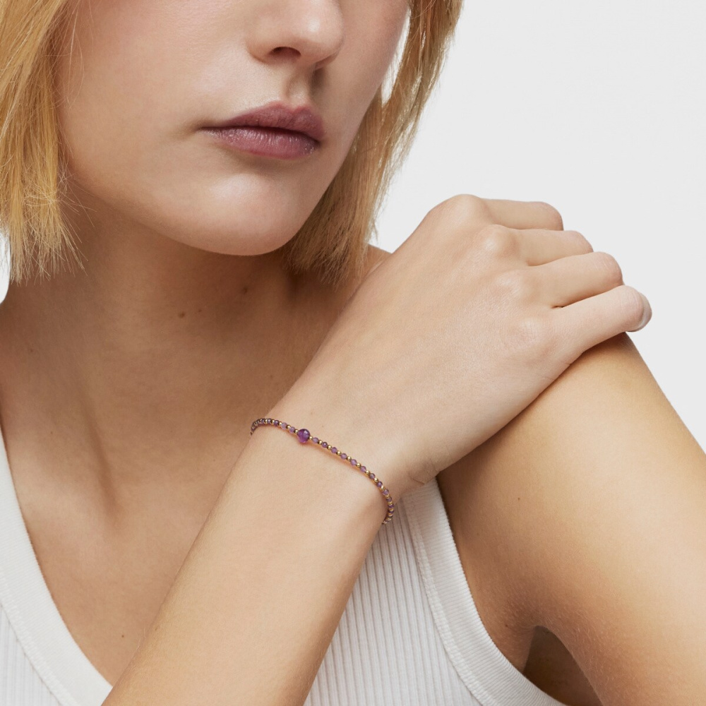 Браслет Basics Colors из вермеля с аметистом фото 5
