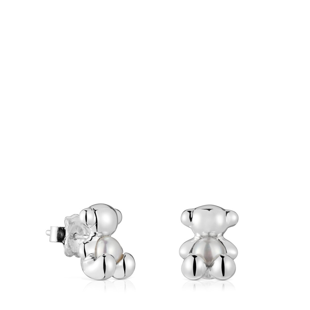 Серьги Bold Bear 3D из серебра с жемчугом фото 2