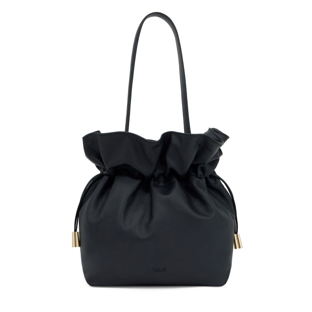 Сумка-бочонок из натуральной кожи