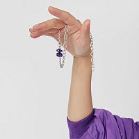 Кулон Bold Bear из стали с сиреневым покрытием