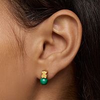 Серьги из вермеля с малахитом