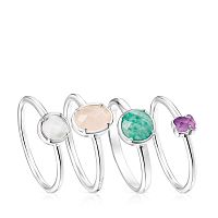 Сет серебряных колец TOUS Cool Color с камнями