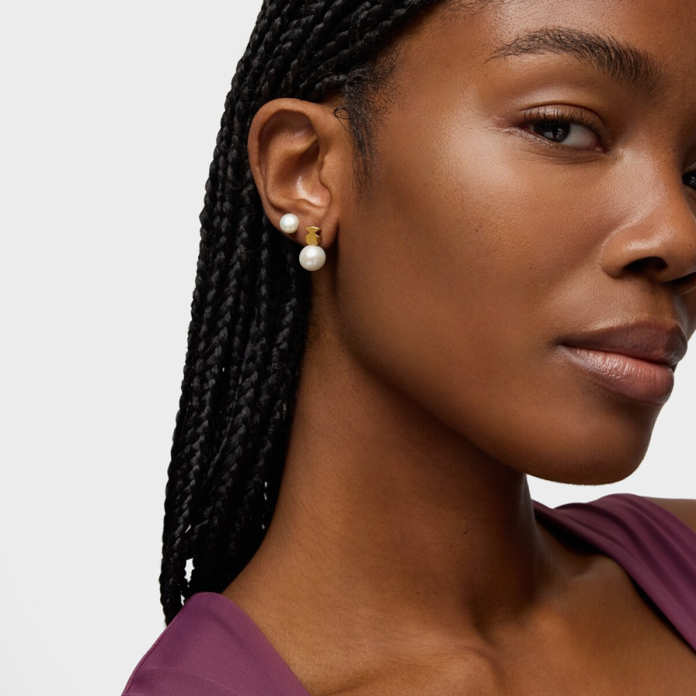 Серьги из вермеля с жемчугом фото 5