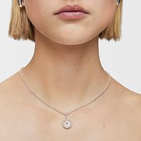 Кулон Medallions из серебра с перламутром и родолитом