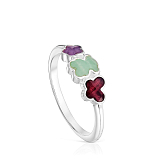 Кольцо Bold Motif из серебра с камнями