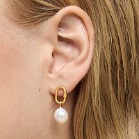 Серьги Hold Oval из золота с жемчугом