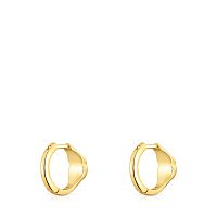 Серьги-кольца из вермеля с ониксом