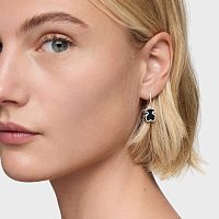 Серьги-кольца из серебра с метакрилатом