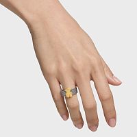 Кольцо Mesh из стали и золота