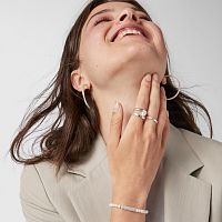 Серебряный браслет Straight с жемчугом