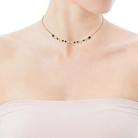 Колье Glaring из вермеля с ониксом и цирконием