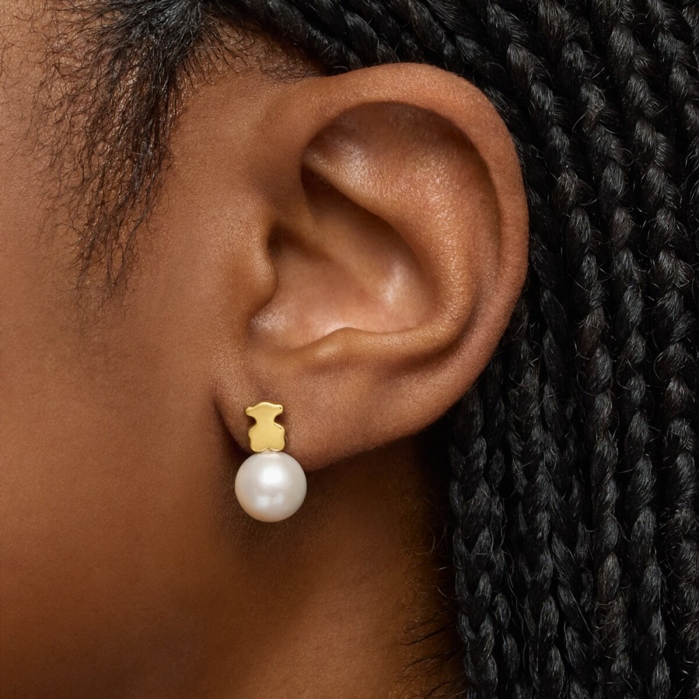 Серьги из вермеля с жемчугом фото 7