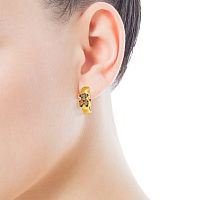 Серьги Gen из вермеля с камнями