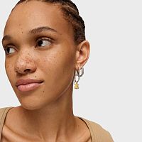 Серьги-кольца из серебра и вермеля 