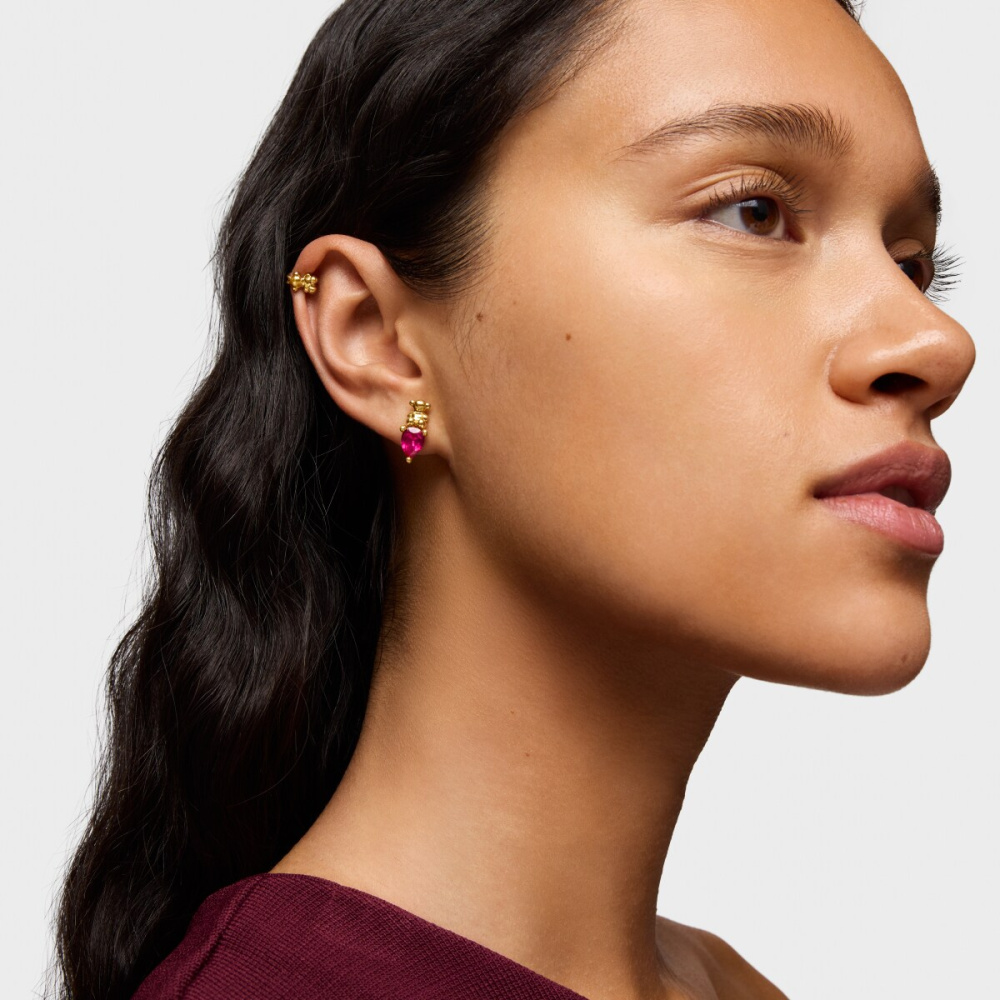 Серьги Bold Bear LGG из вермеля с рубином фото 6
