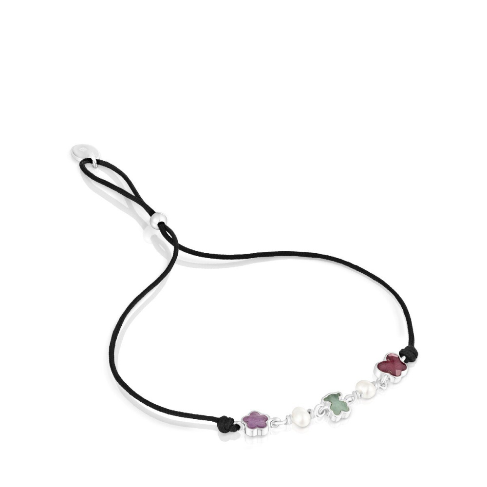 Браслет Bold Motif из нейлона и серебра с жемчугом и камнями фото 2