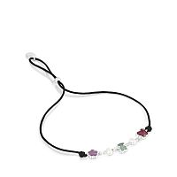 Браслет Bold Motif из нейлона и серебра с жемчугом и камнями
