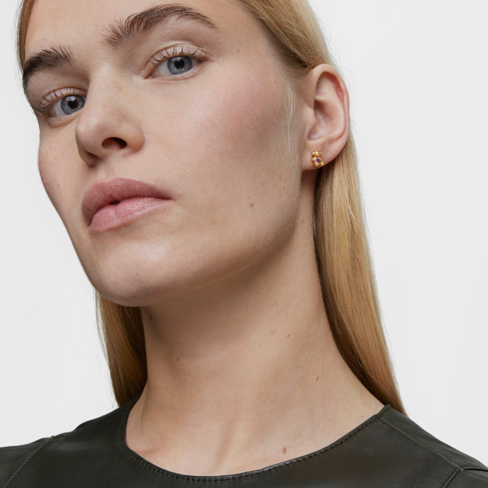 Серьги из вермеля с аметистом фото 6