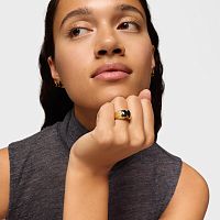 Кольцо из вермеля с ониксом