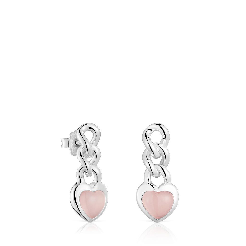 Серьги Bold Motif из серебра с халцедоном