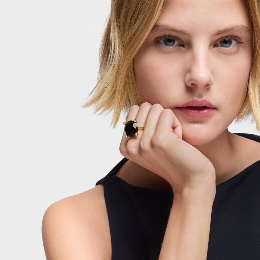 Кольцо Color Black из вермеля с ониксом фото 7