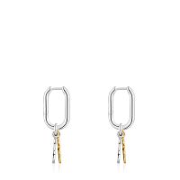 Серьги-кольца из серебра и вермеля