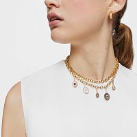 Кулон Medallions из вермеля с перламутром, иолитами и хромдиопсидом