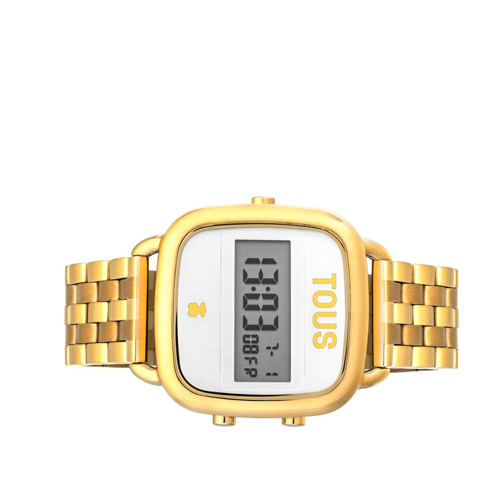 Часы D-Logo Digital со стальным ремешком золотистого цвета фото 3