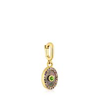 Кулон Medallions из вермеля с перламутром, иолитами и хромдиопсидом