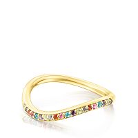 Кольцо Vibrant Colors из вермеля с камнями 