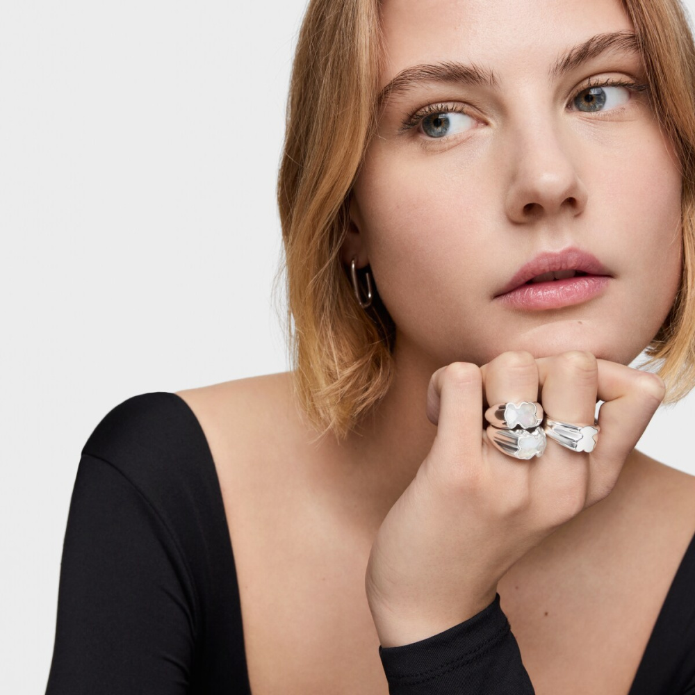 Кольцо Icon Color из серебра с перламутром фото 6